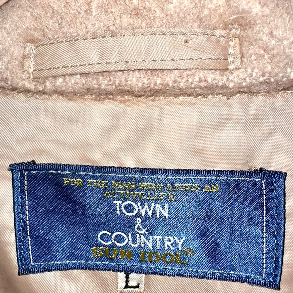 Vintage Made in Japan-Town & Country Sun Idol Alpaca Work Jacket-Soft Tan-Size L
